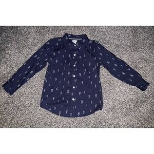 Carter's Boys Navy Blue Button Down arrow‎ design size 7